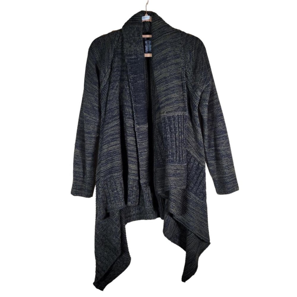 Dex Brown Multi Open Waterfall Comfy Cardigan Women Size L